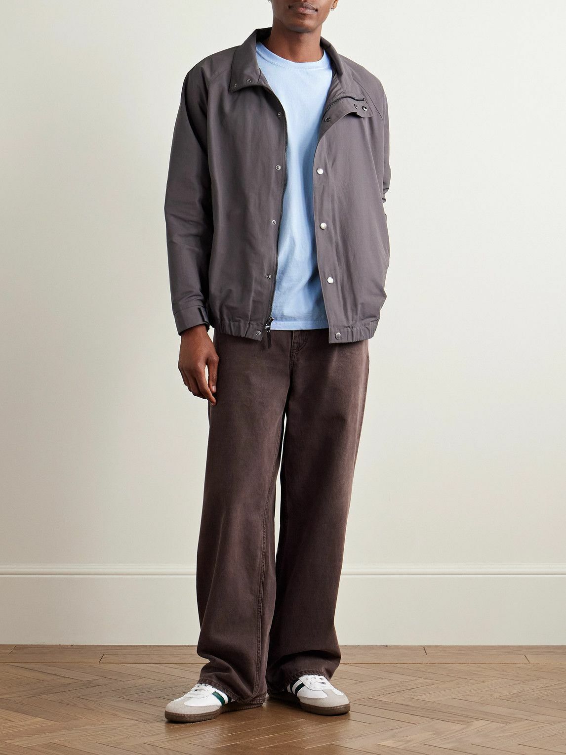 Noah - Core Logo-Print Cotton-Jersey T-Shirt - Blue Noah NYC