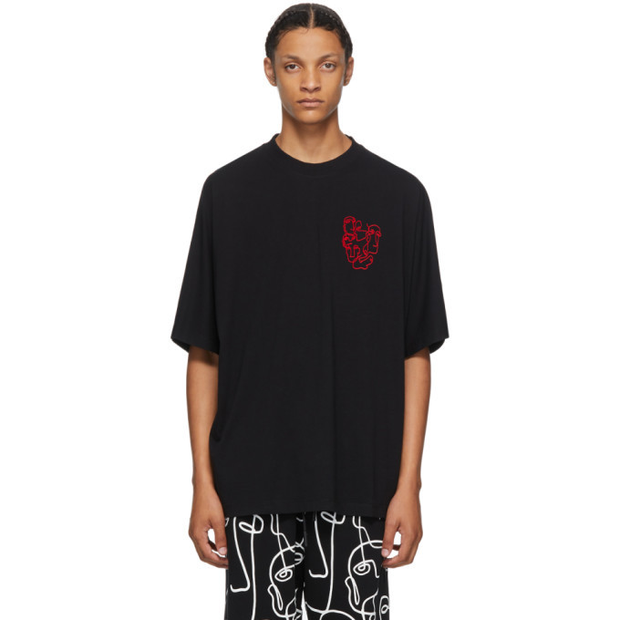 Photo: Marcelo Burlon County of Milan Black Multi Faces T-Shirt