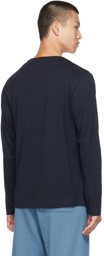 Dries Van Noten Navy Supima Cotton Long Sleeve T-Shirt
