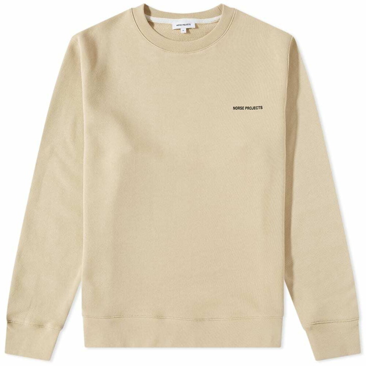 Photo: Norse Projects Men's Vagn Logo Crew Sweat in Oyster White