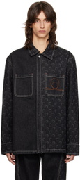 Marine Serre Black Moon Laser Denim Jacket