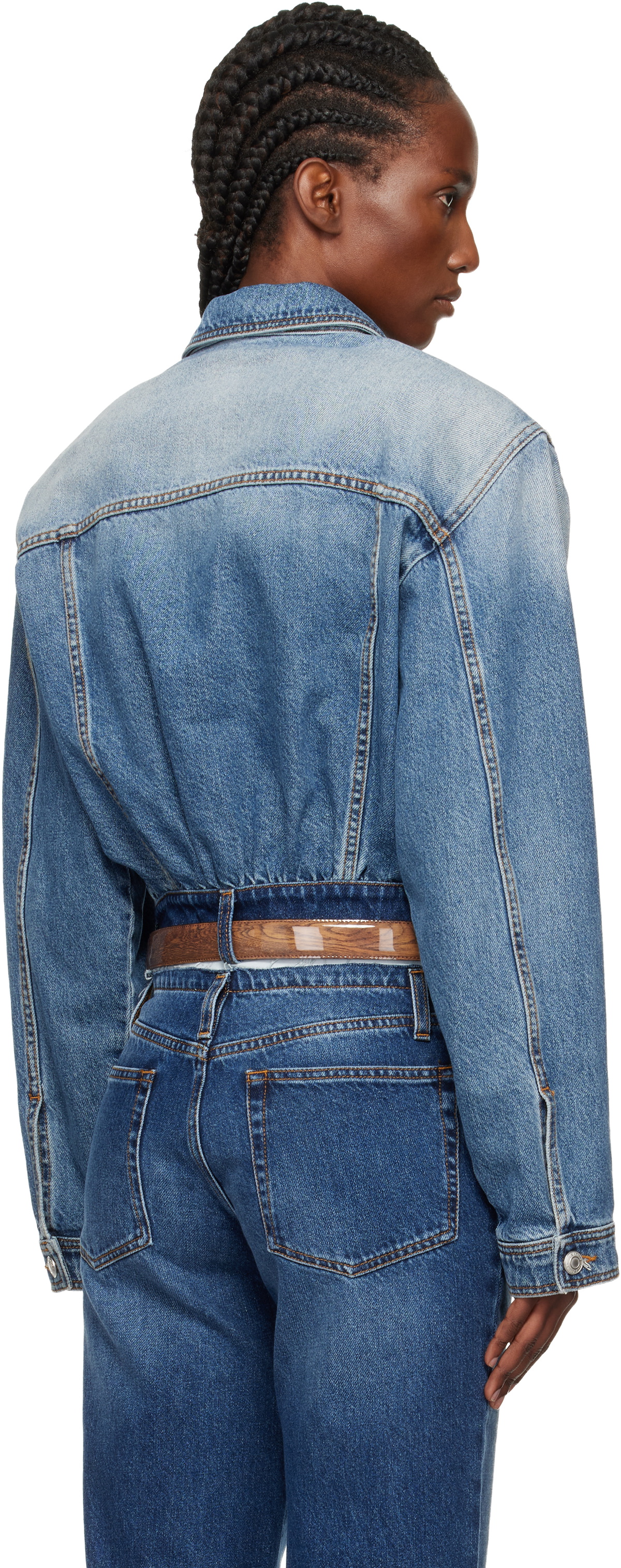 Julie Kegels Blue Venim Belted Denim Jacket