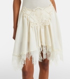 Blumarine Embroidered lace-trimmed miniskirt