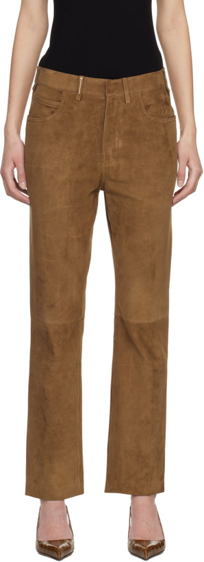 Photo: TOM FORD Tan Full Grain Lamb Suede Pants