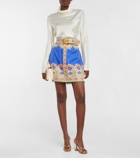 Zimmermann - Cosmic Sagittarius belted cotton and silk miniskirt