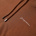 Jacquemus Men's Logo Popover Hoody in Brown