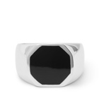 A.P.C. - Silver-Tone and Enamel Signet Ring - Silver