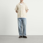 Foret Men's Peer Embroidery Regular Fit Ss Shirt in Off White