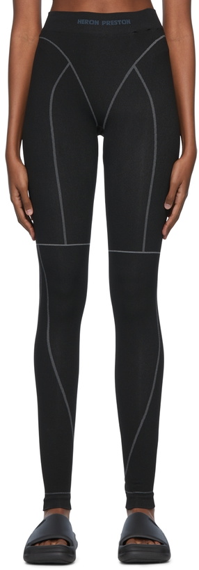 Photo: Heron Preston Black Nylon Sports Leggings