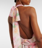 Bananhot Malena floral ruffled asymmetric maxi dress