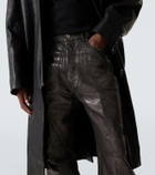 Rick Owens Coated wide-leg jeans