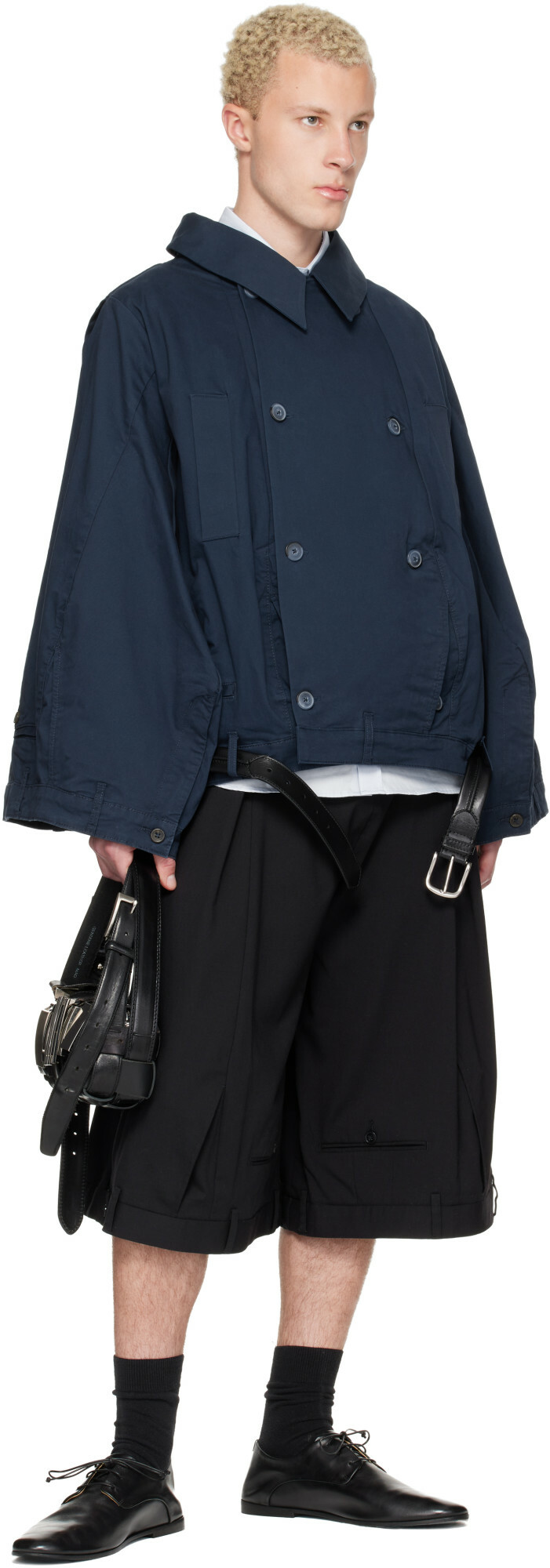 HODAKOVA Navy Double Breasted Upd Jacket