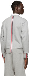 Thom Browne Grey Loopback RWB Stripe Sweatshirt