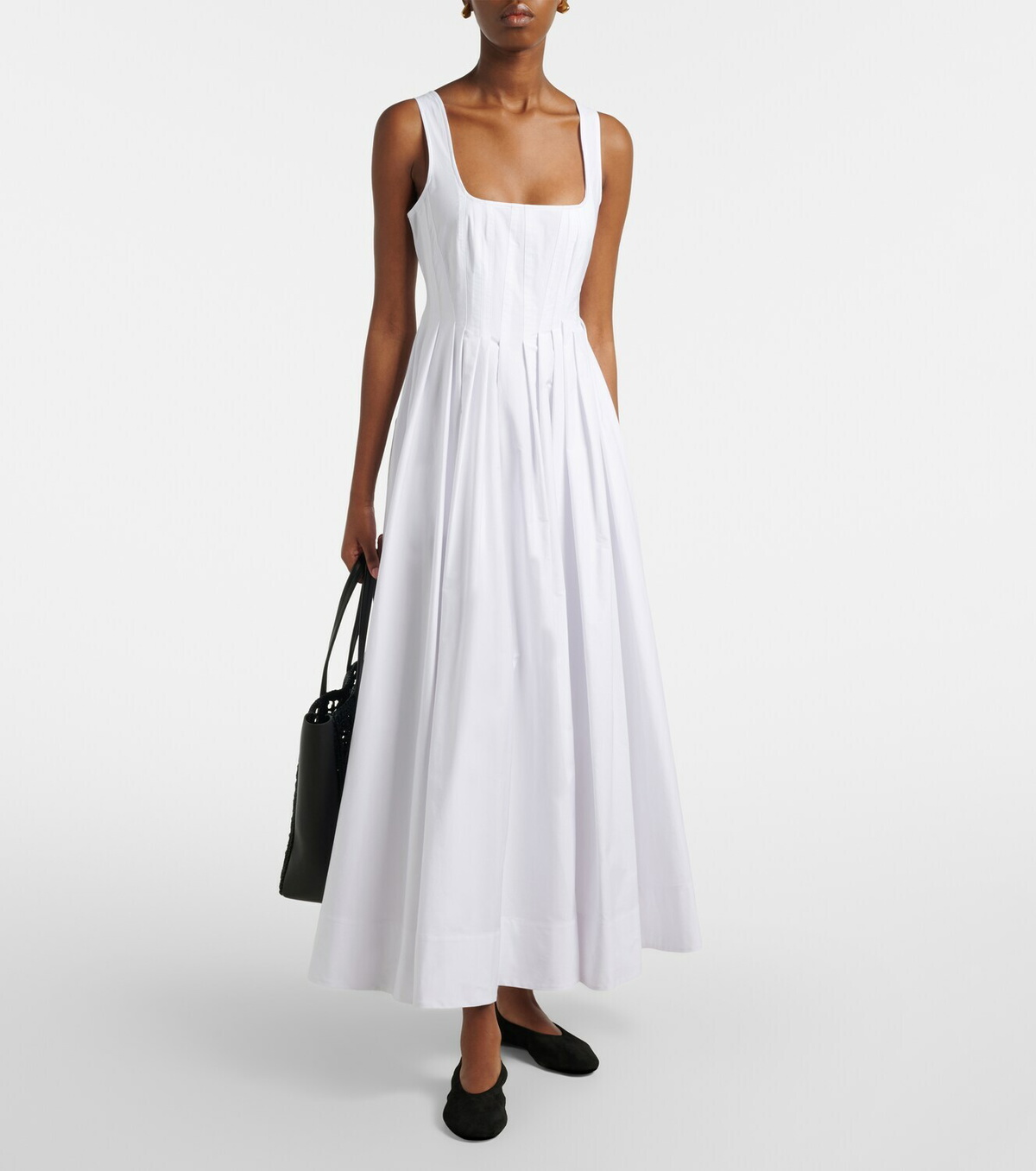 Sportmax Giro cotton canvas midi dress