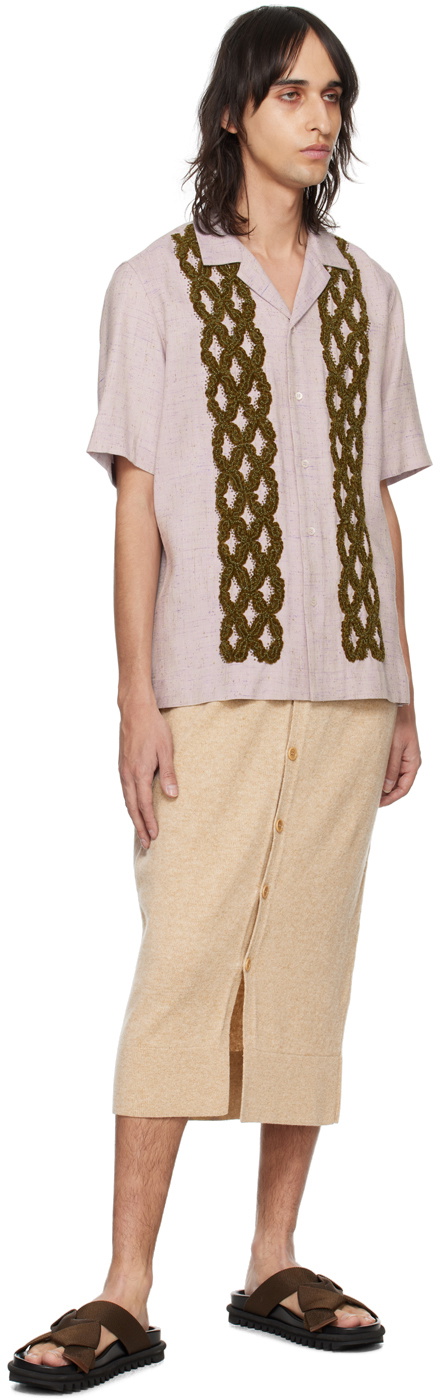 Dries Van Noten Beige Buttoned Skirt
