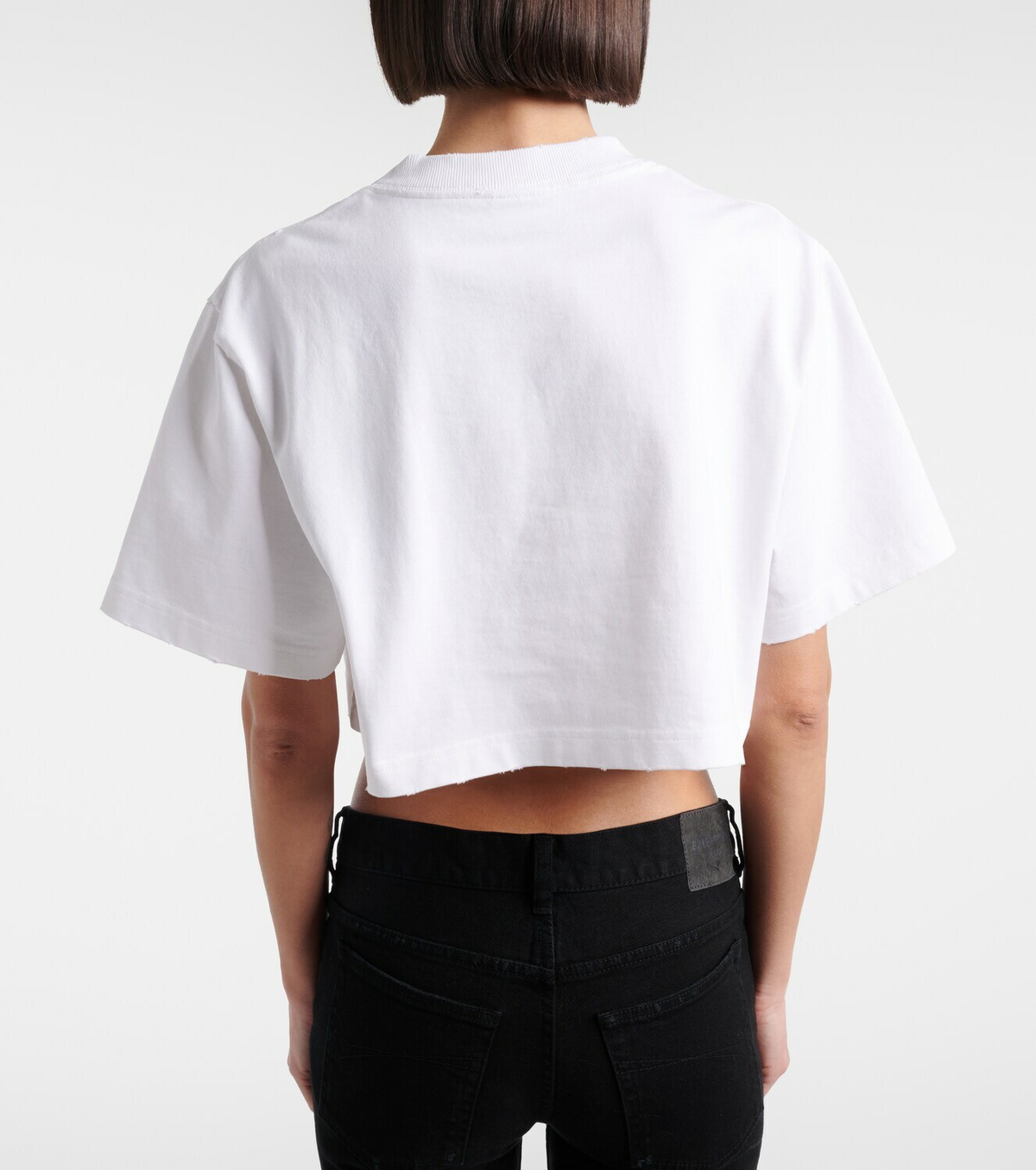 Balenciaga Printed cropped cotton jersey T-shirt