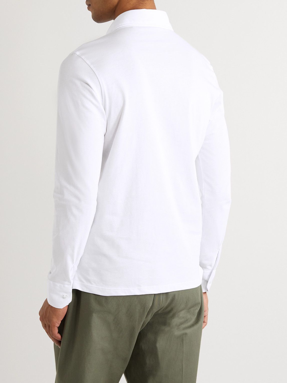 MP Massimo Piombo - Cotton-Jersey Polo Shirt - White