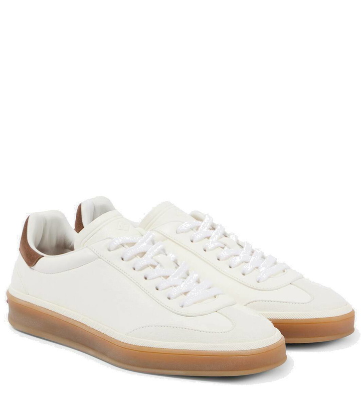 Photo: Loro Piana Tennis Walk suede-trimmed leather sneakers