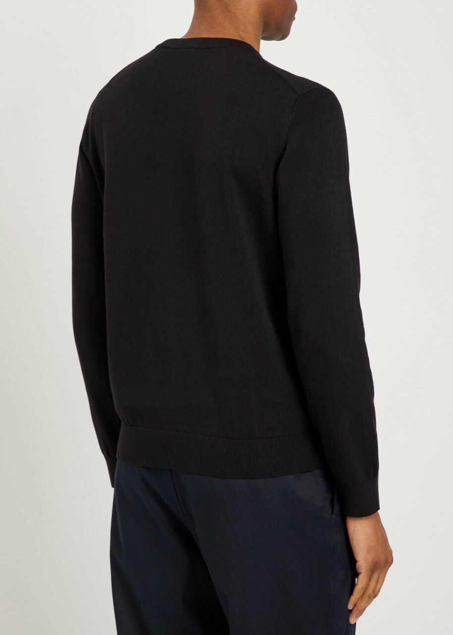 PS Paul Smith Appliquéd Cotton Jumper Black