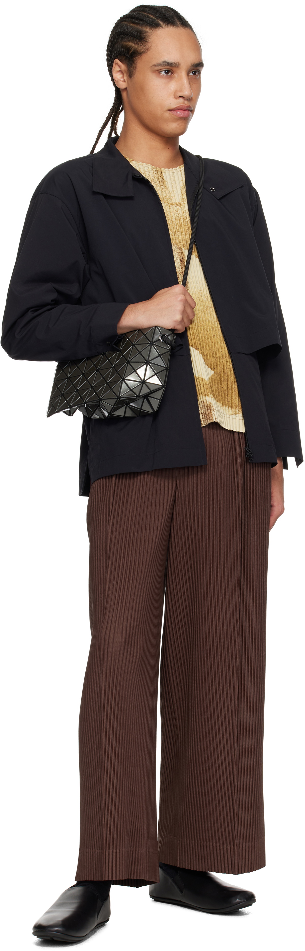 BAO BAO ISSEY MIYAKE Gunmetal Loop Metallic Bag Bao Bao Issey Miyake