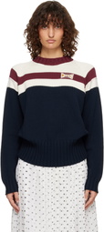 Marni Off-White & Navy Contrast Stripe Cotton Sweater