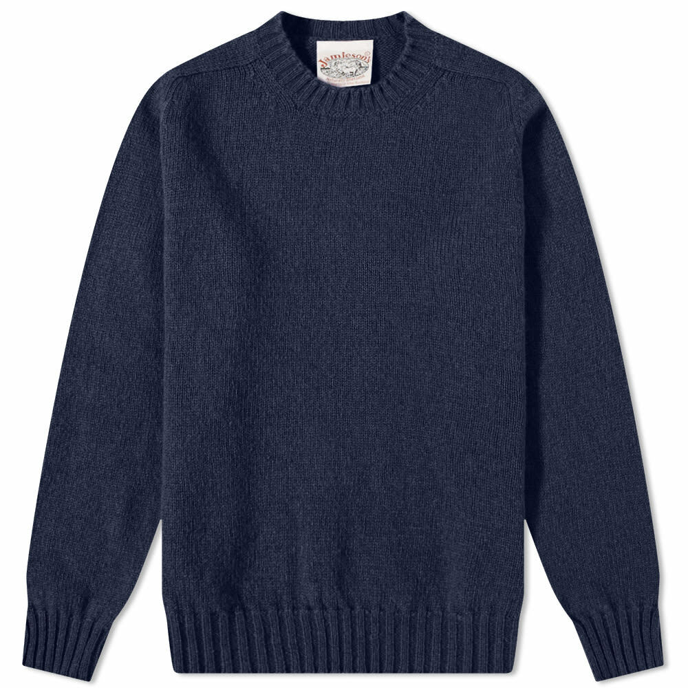 Jamieson's of Shetland Men's Crew Knit in Midnight Jamieson's of