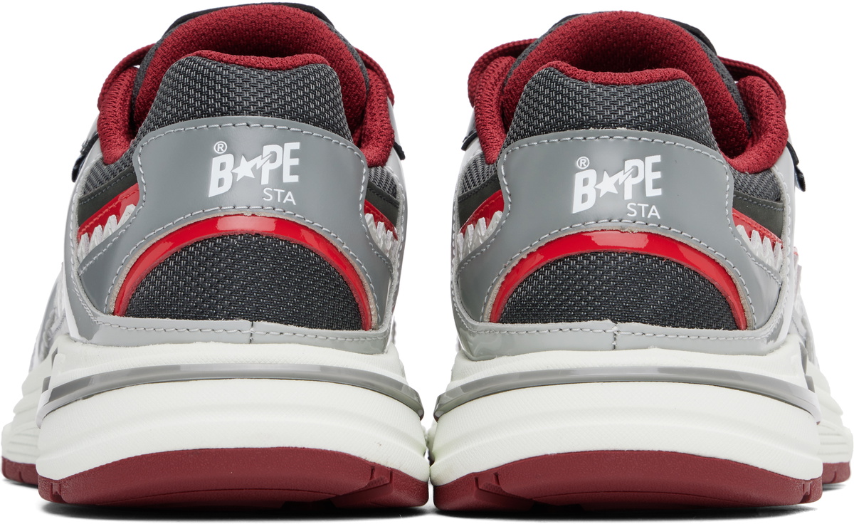 BAPE Gray & Red 'BAPE' Shark STA #3 Sneakers A Bathing Ape