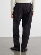 Barena - Straight-Leg Garment-Dyed Houndstooth Wool Trousers - Black