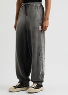 Maison mihara yasuhiro Sun Faded Like Distressed Cotton Sweatpants Black