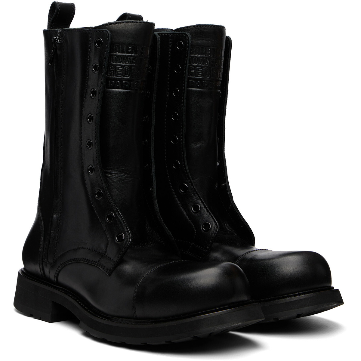 Balenciaga Black Truck Laceup Boots