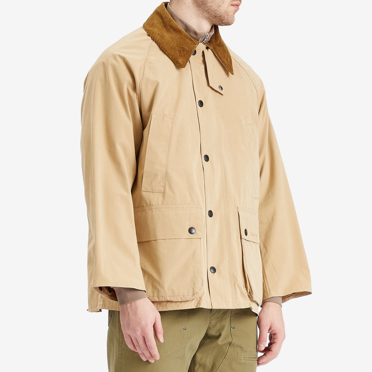 Barbour Men's OS Peached Bedale Casual Jacket in Stone Barbour