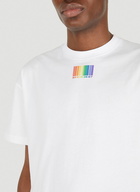 Rainbow Barcode Logo T-Shirt in White