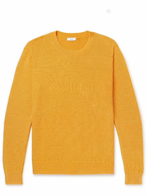 Photo: Onia - Waffle-Knit Cotton Sweater - Yellow