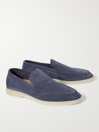 LORO PIANA - Summer Walk Suede Loafers - Blue