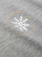 Brunello Cucinelli - Logo-Print Silk and Cotton-Blend Jersey T-Shirt - Gray