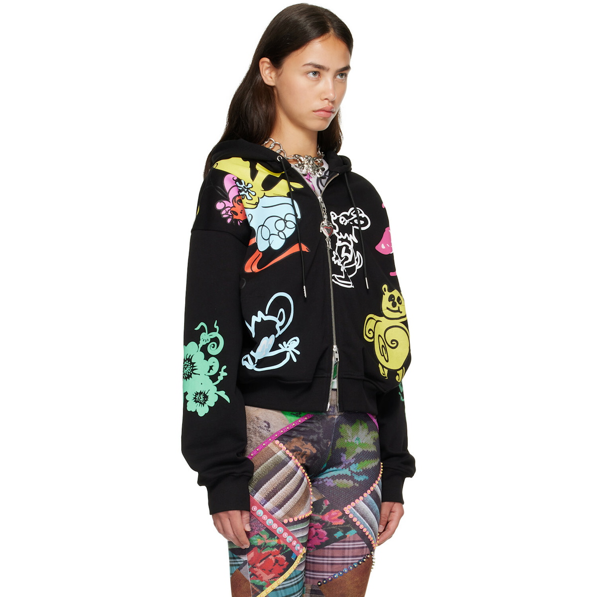 Chopova Lowena Black 'Friends of CL' Zip Hoodie