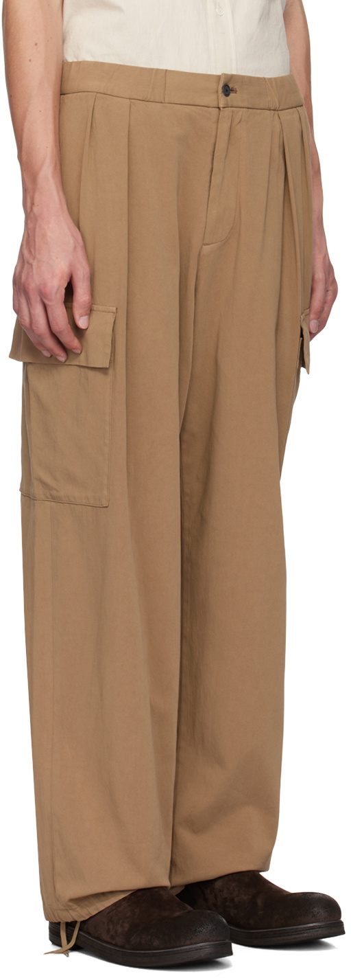 ATON Tan Drawstring Cargo Pants