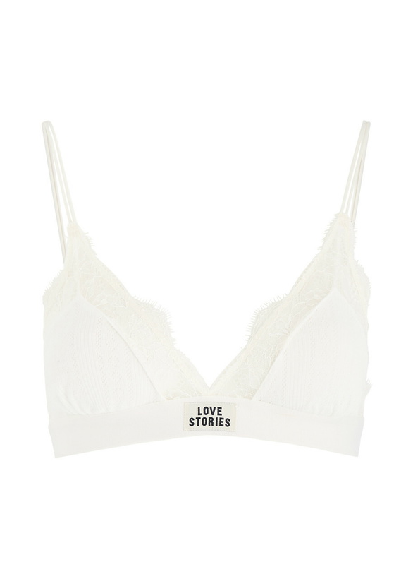 Photo: Love Stories Love Lace Panelled Soft-cup bra Off White