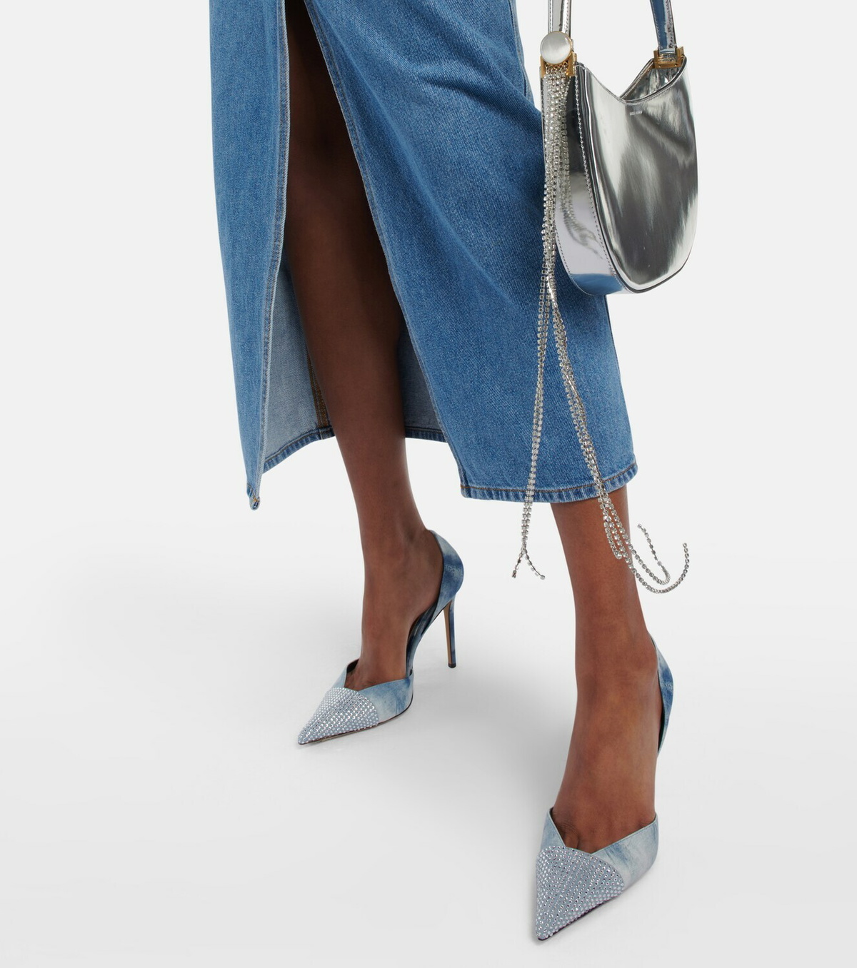 Alexandre Vauthier - Tie-dye embellished denim pumps