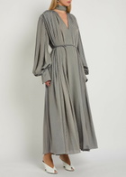 Calvin Klein Natalie fil Coupé Brushed Satin Midi Dress Grey