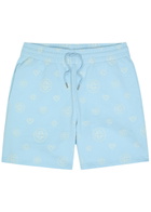 Casablanca Logo-monogrammed Cotton Shorts Light Blue