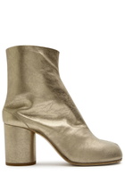 Maison Margiela Tabi 80 Metallic Leather Ankle Boots Gold