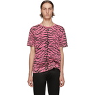 Saint Laurent Pink and Black Used-Look Zebra T-Shirt