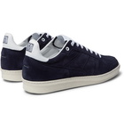 AMI - Leather-Trimmed Suede Sneakers - Men - Navy