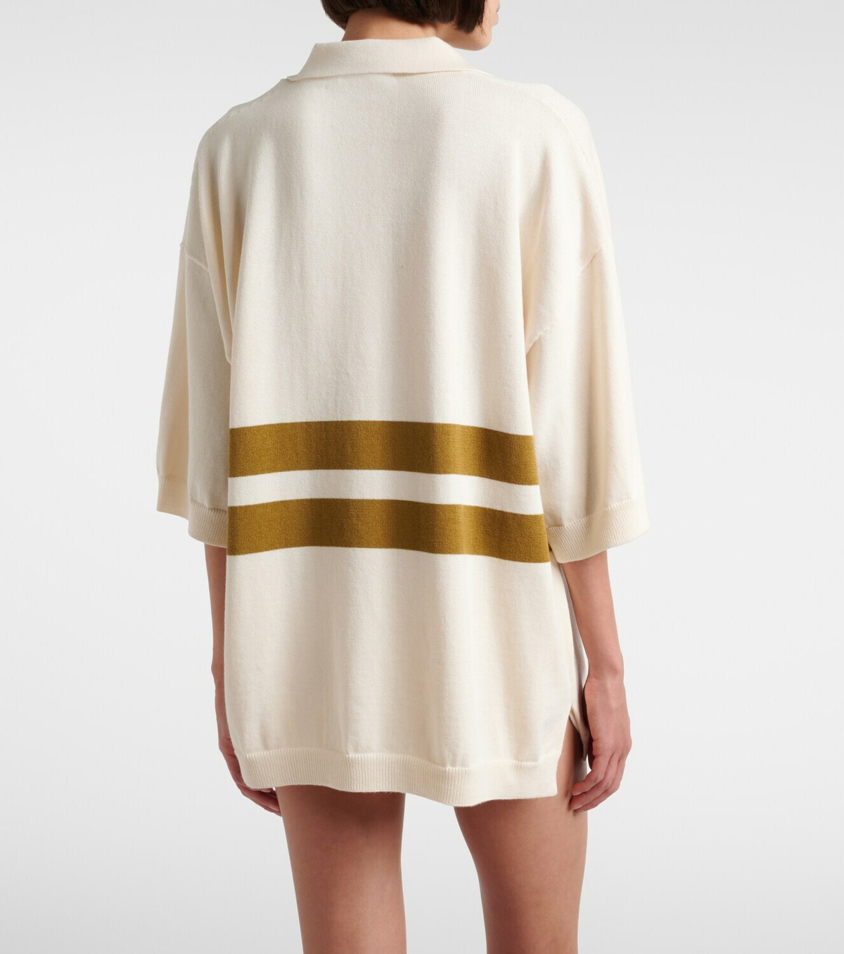 The Attico Striped oversized cotton polo shirt