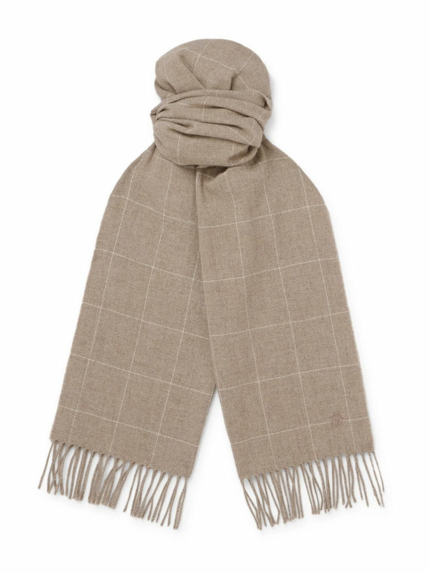Photo: Dunhill - Fringed Checked Cashmere Scarf