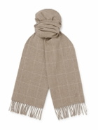 Dunhill - Fringed Checked Cashmere Scarf
