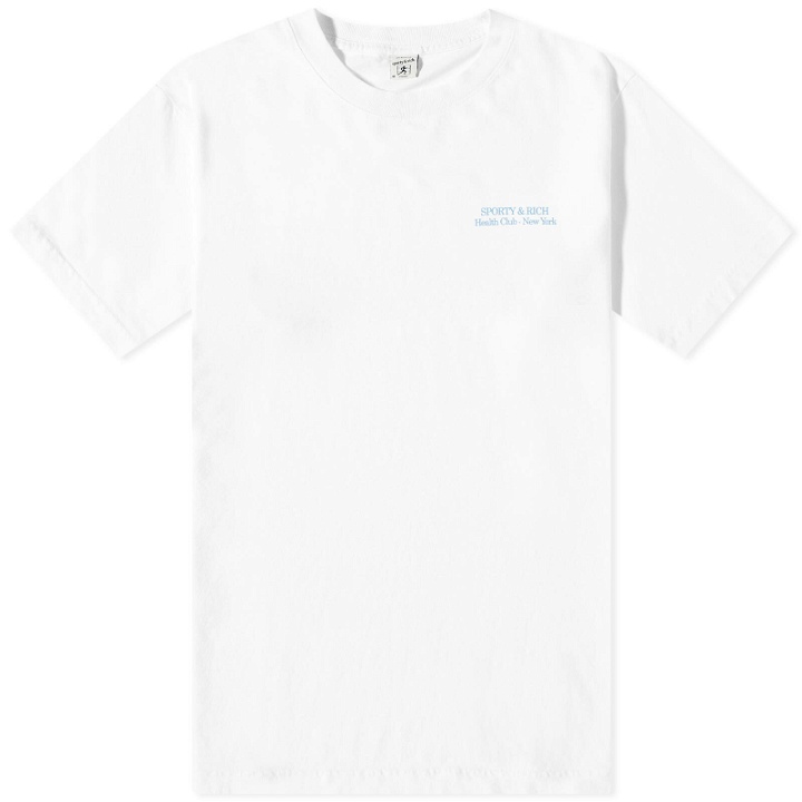 Photo: Sporty & Rich Men's New Drink Water T-Shirt in White/Atlantic