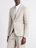 Mr P. - Slim-Fit Linen Tuxedo Jacket - Neutrals
