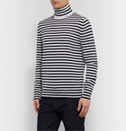 Mr P. - Striped Merino Wool Rollneck Sweater - Blue